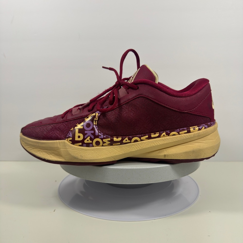 Nike Zoom‎ Freak 5 BooBasketball Shoes Burgundy Gold Men's Size 10 Giannis - Picture 3 of 16